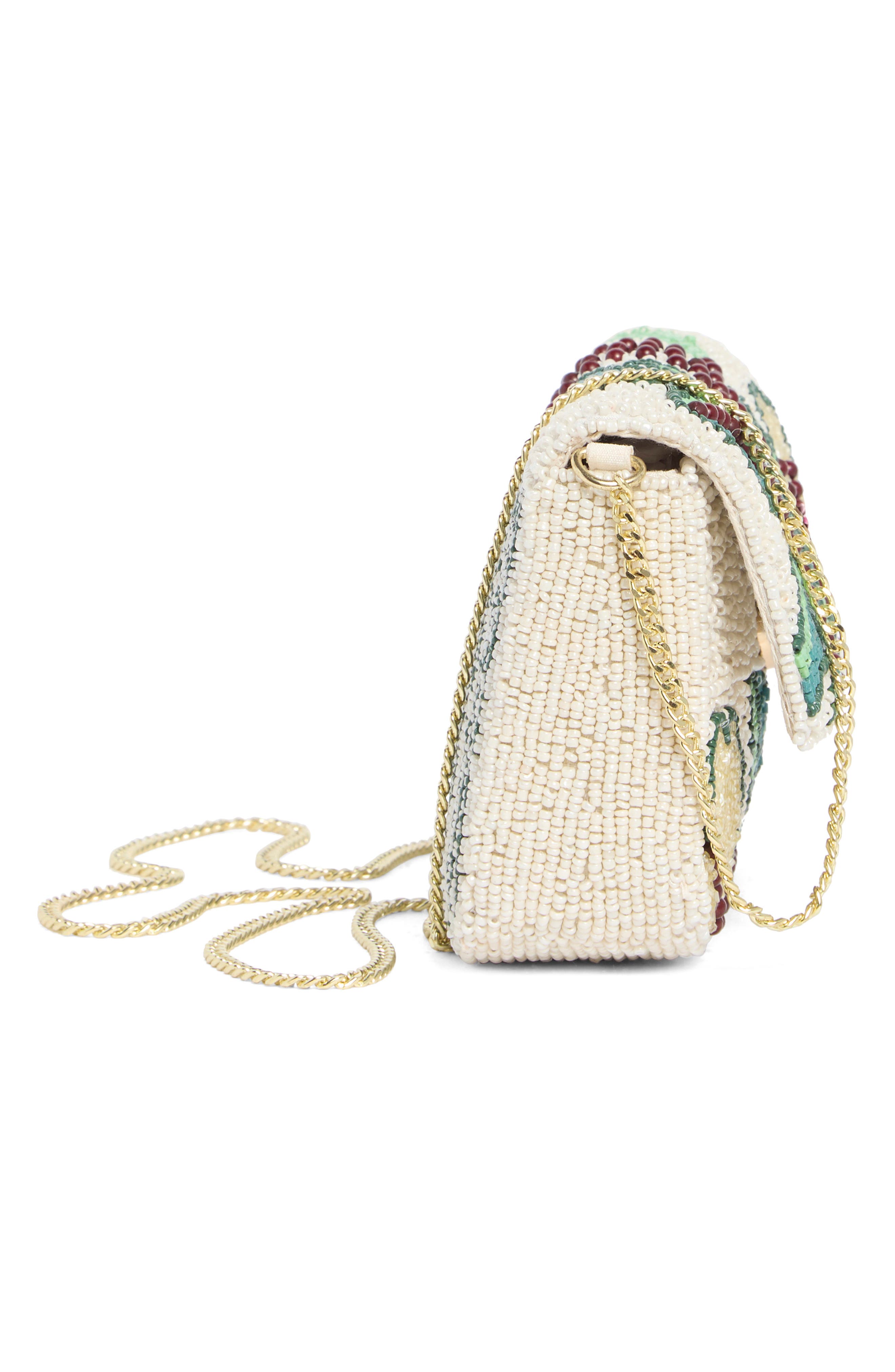 Caitlin Beaded Shoulder Bag, Alternate, color, JUNGLE CREAM