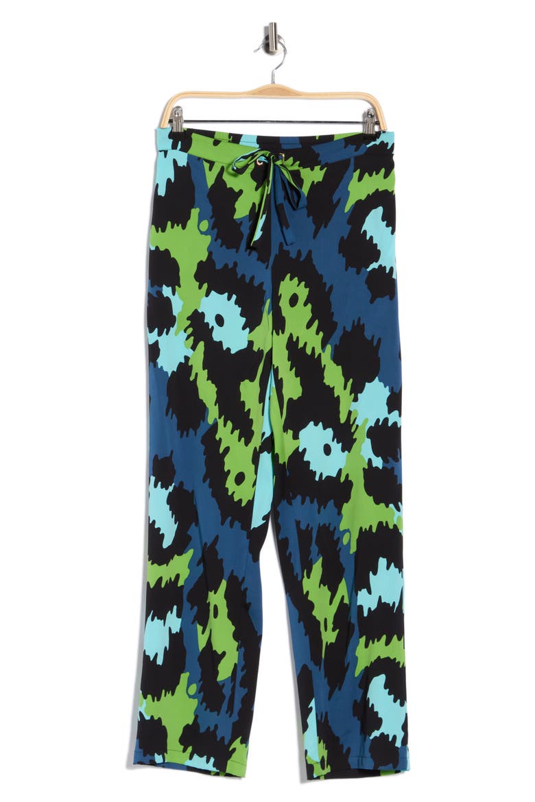 Diane Wide Leg Stretch Silk Pants, Alternate, color, JUNGLE CAT LARGE
