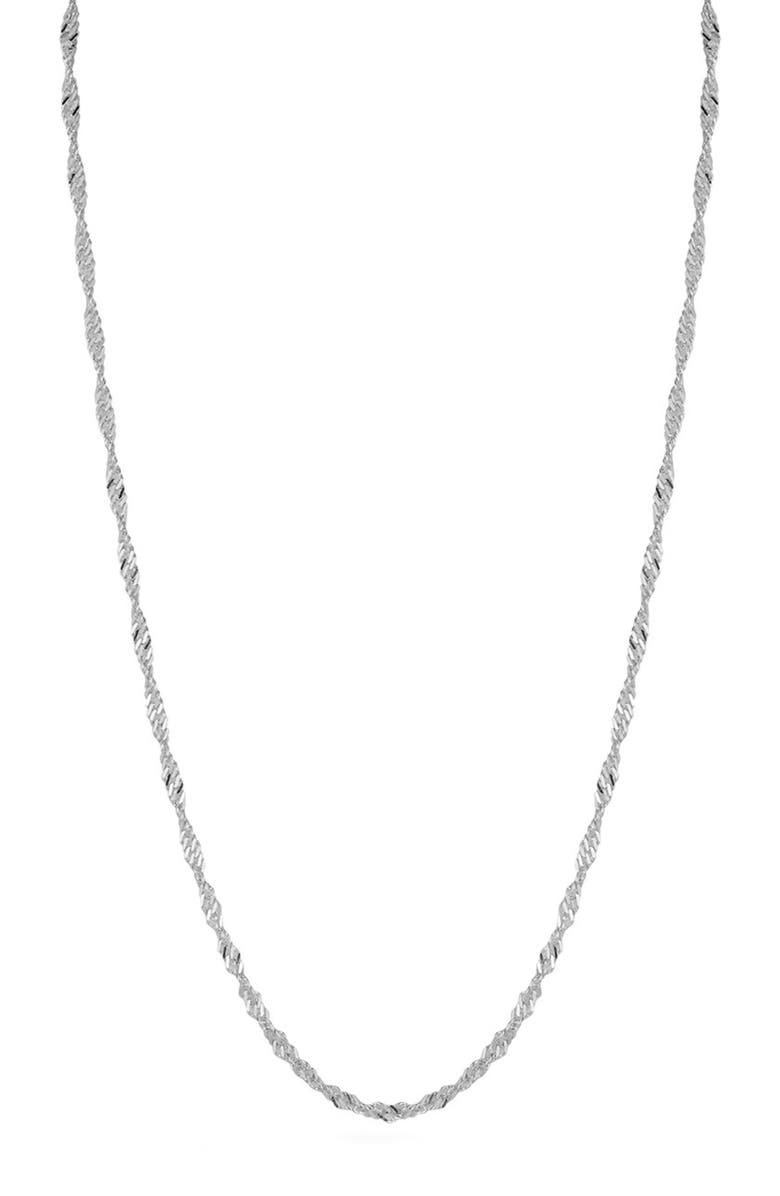 GLAZE JEWELRY Singapore Chain Necklace, Main, color, Silver