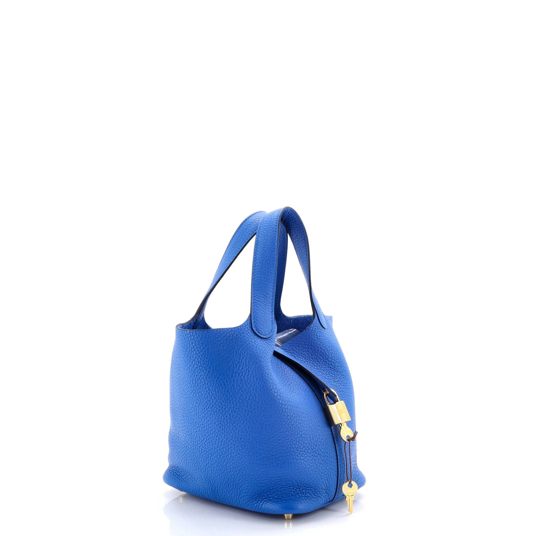 Pre-Owned Hermes Picotin Lock Bag Clemence PM, Alternate, color, New Bleu Hydra