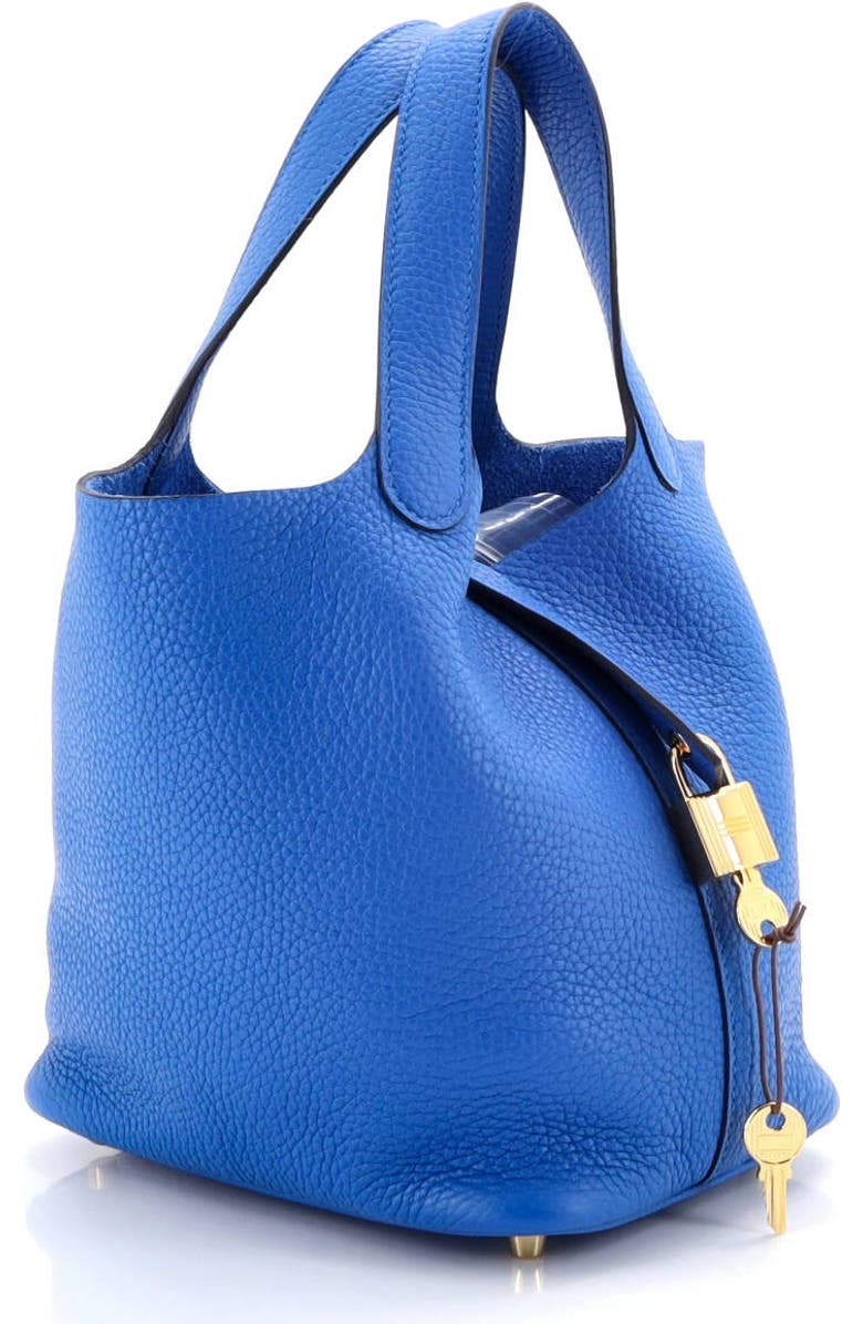 Pre-Owned Hermes Picotin Lock Bag Clemence PM, Alternate, color, New Bleu Hydra