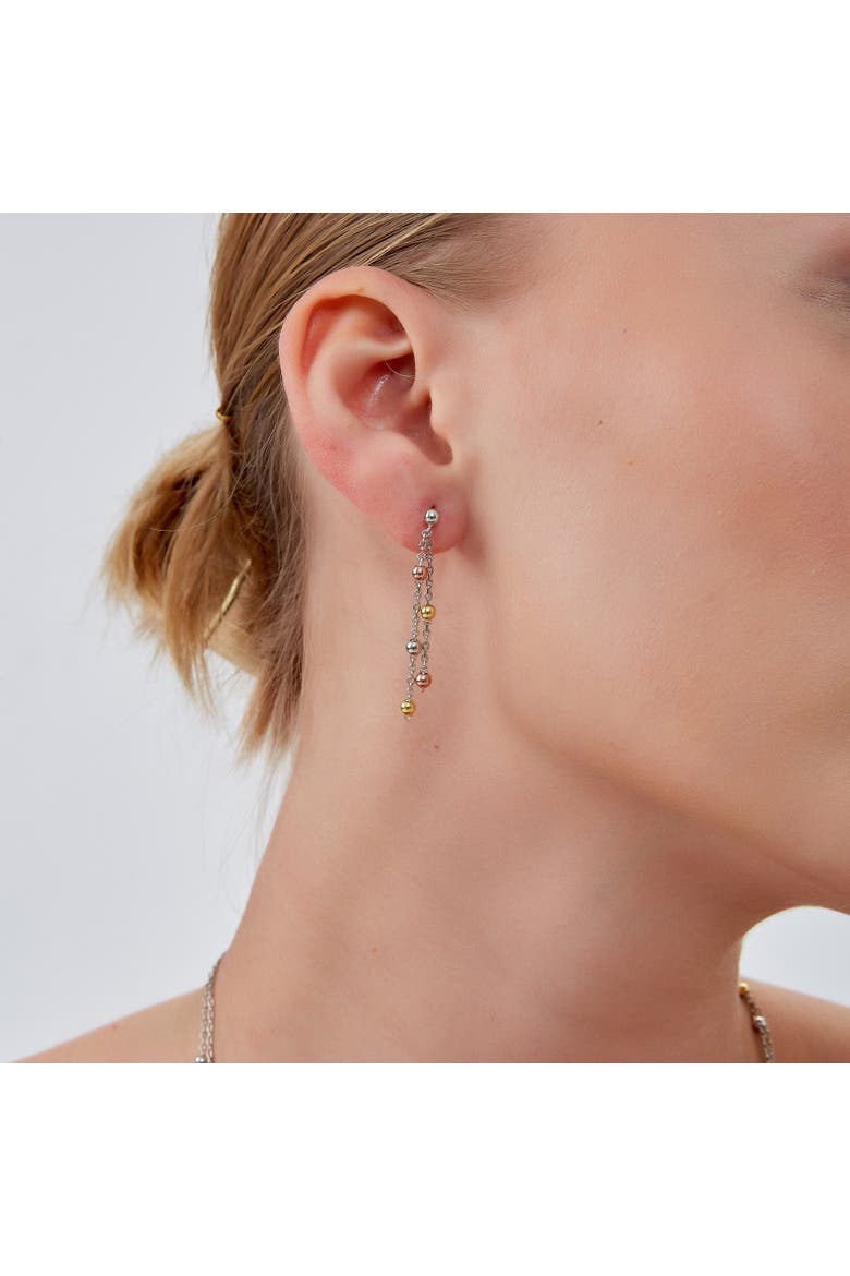 Dorica Sterling Silver Multi Bead Drop Earring, Alternate, color, Silver