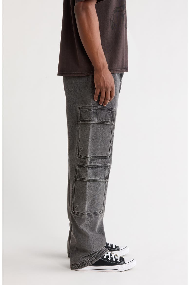 Clark Baggy Cargo Jeans, Alternate, color, BLACK