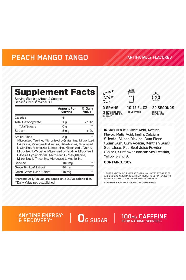 Amino Energy Pre-Workout Powder with Green Tea, BCAA and Amino Acids, Alternate, color, None