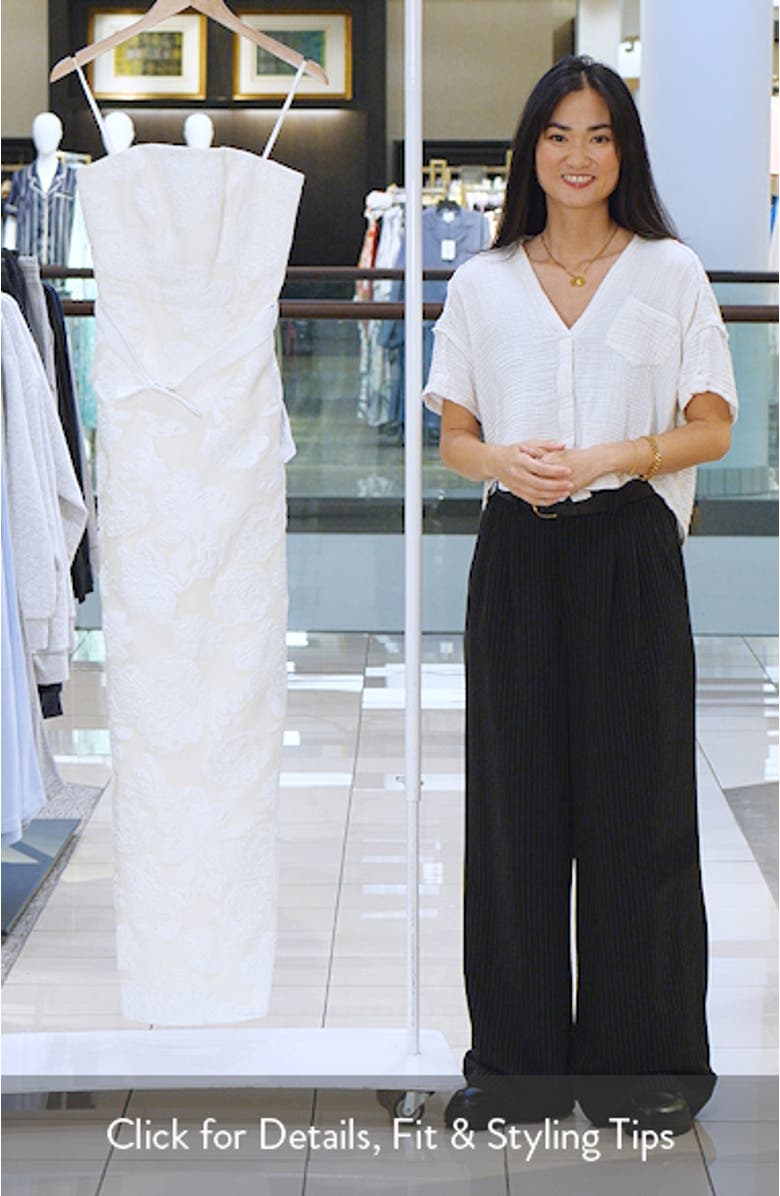 Colleen Floral Jacquard Strapless Mermaid Gown, sales video thumbnail