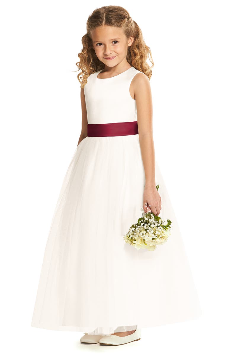 Dessy Collection Flower Girl Dress (Toddler Girl, Little Girl & Big Girl, Main, color,