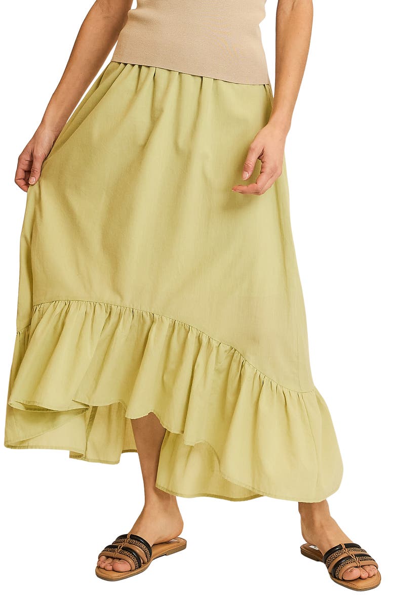 WISHLIST High-Low Midi Skirt, Alternate, color, Lime