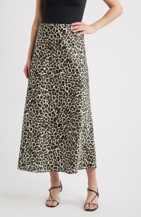 Print Flare Maxi Skirt