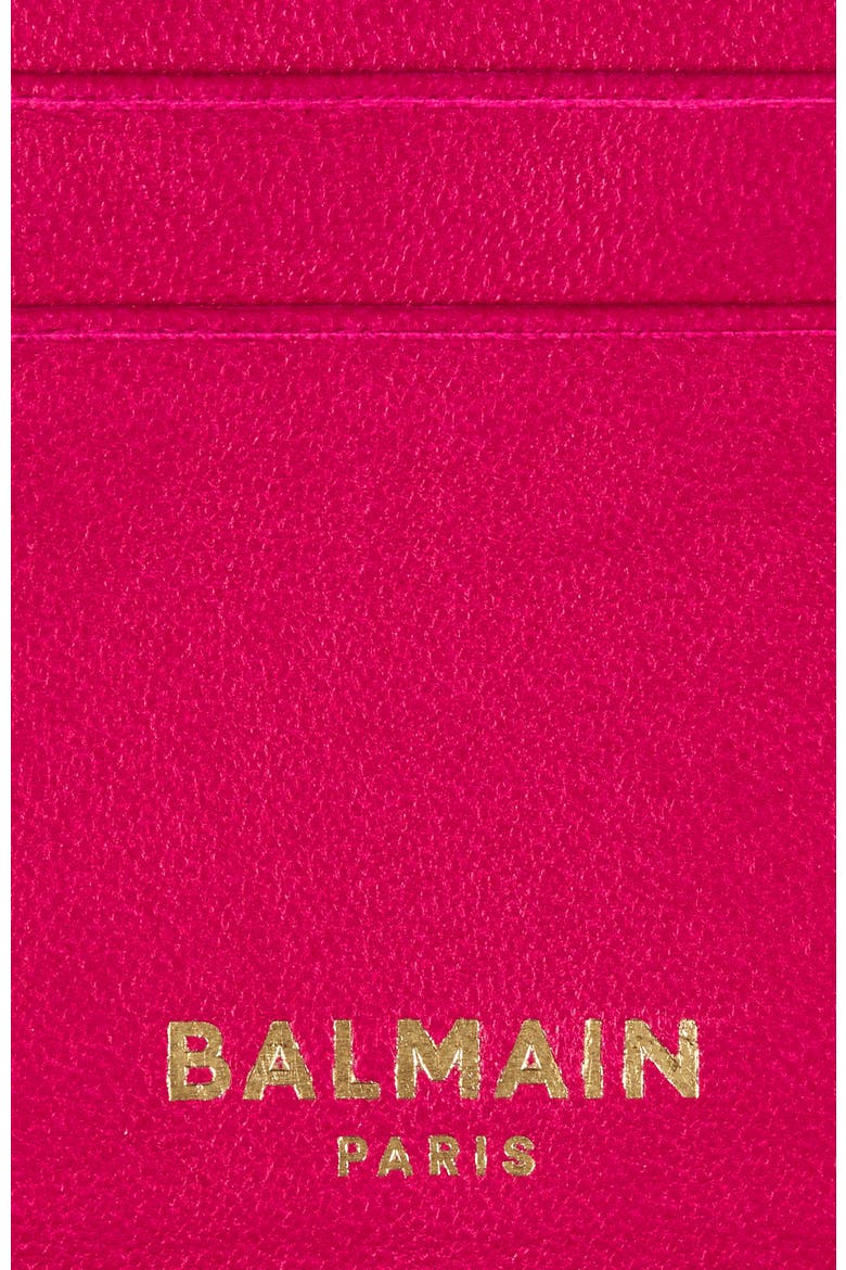 Pulse lambskin leather card holder, Alternate, color, pink