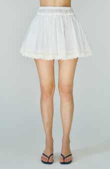 Austin Embroidered Hem Cotton Miniskirt