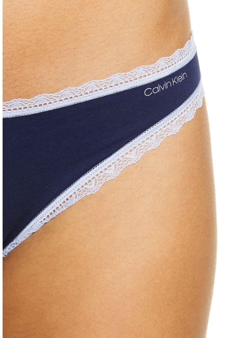 Flirty Lace Trim Bikini, Alternate, color, NEW NAVY