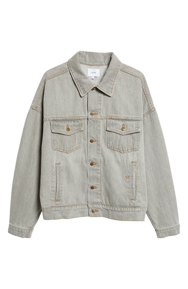 Rhude Denim Trucker Jacket, Main, color, Liberty Grey