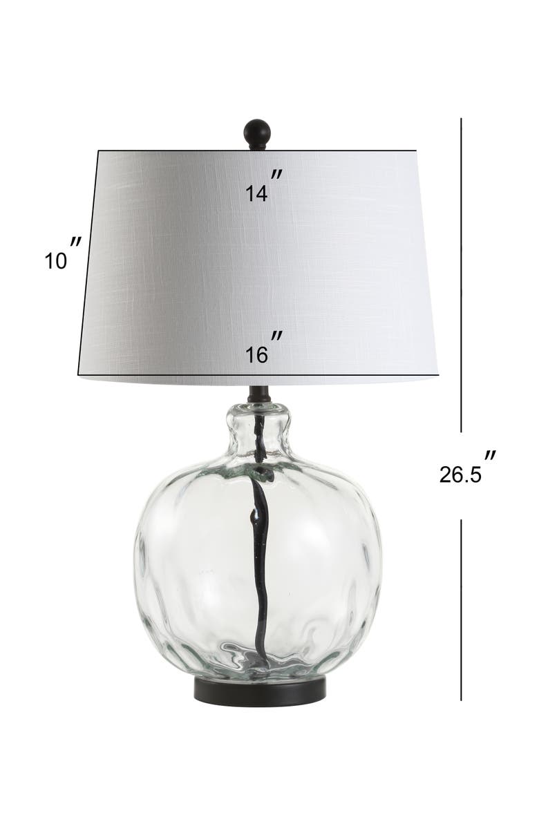 JONATHAN Y Rae 26.5" Glass/Metal LED Table Lamp, Clear/Black, Alternate, color, Clear/Black