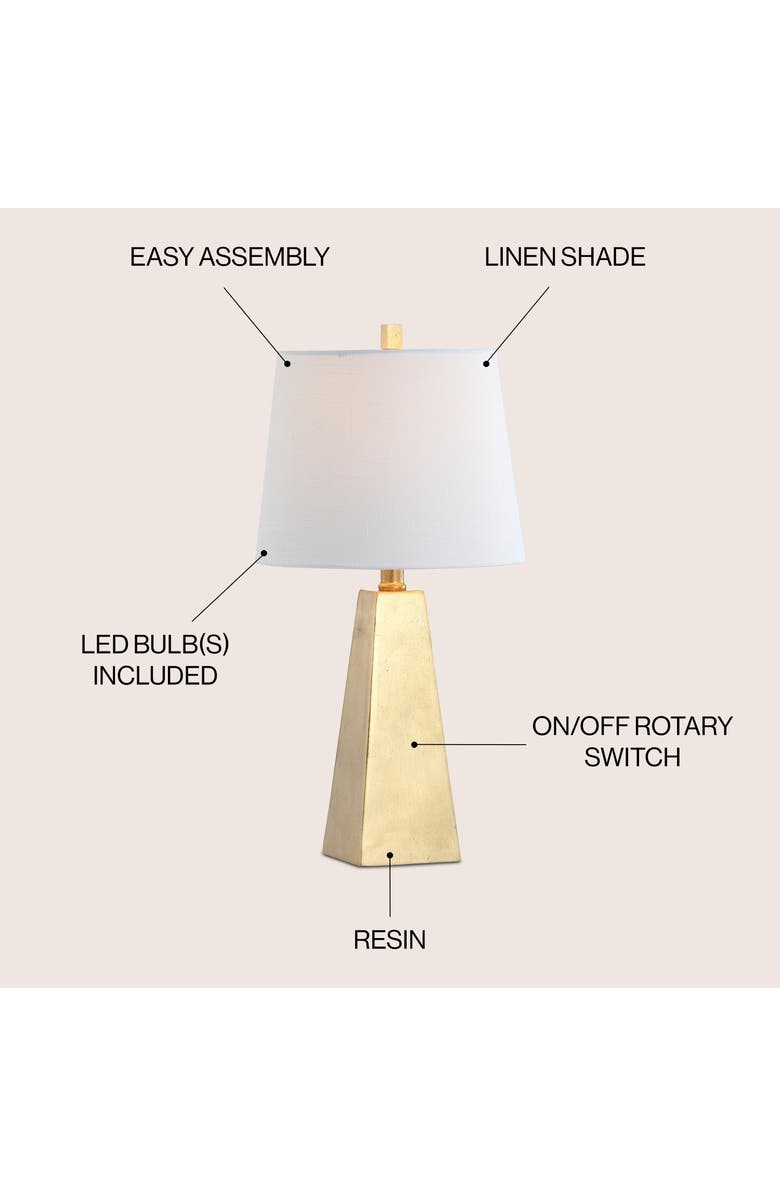 JONATHAN Y Owen Contemporary Resin LED Table Lamp, Alternate, color, Gold Leaf