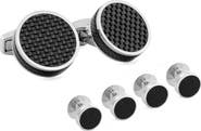 Tateossian Carbon Fiber Formal Cuff Link and Shirt Stud Set