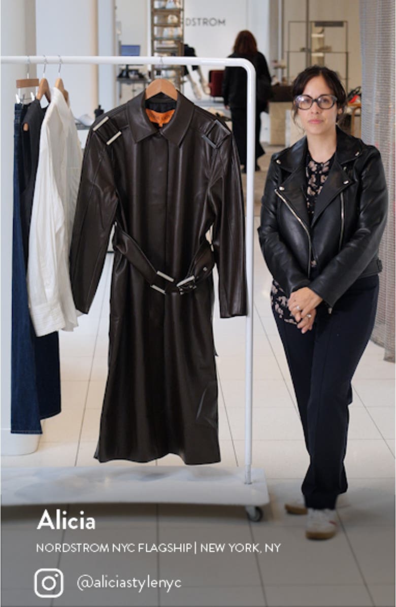 Oversize Faux Leather Trench Coat, sales video thumbnail