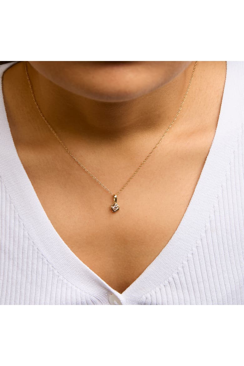 14K Yellow Gold Plated Sterling Silver 1/5 Cttw Diamond Swirl Pendant Necklace, Alternate, color, Yellow Gold over Silver