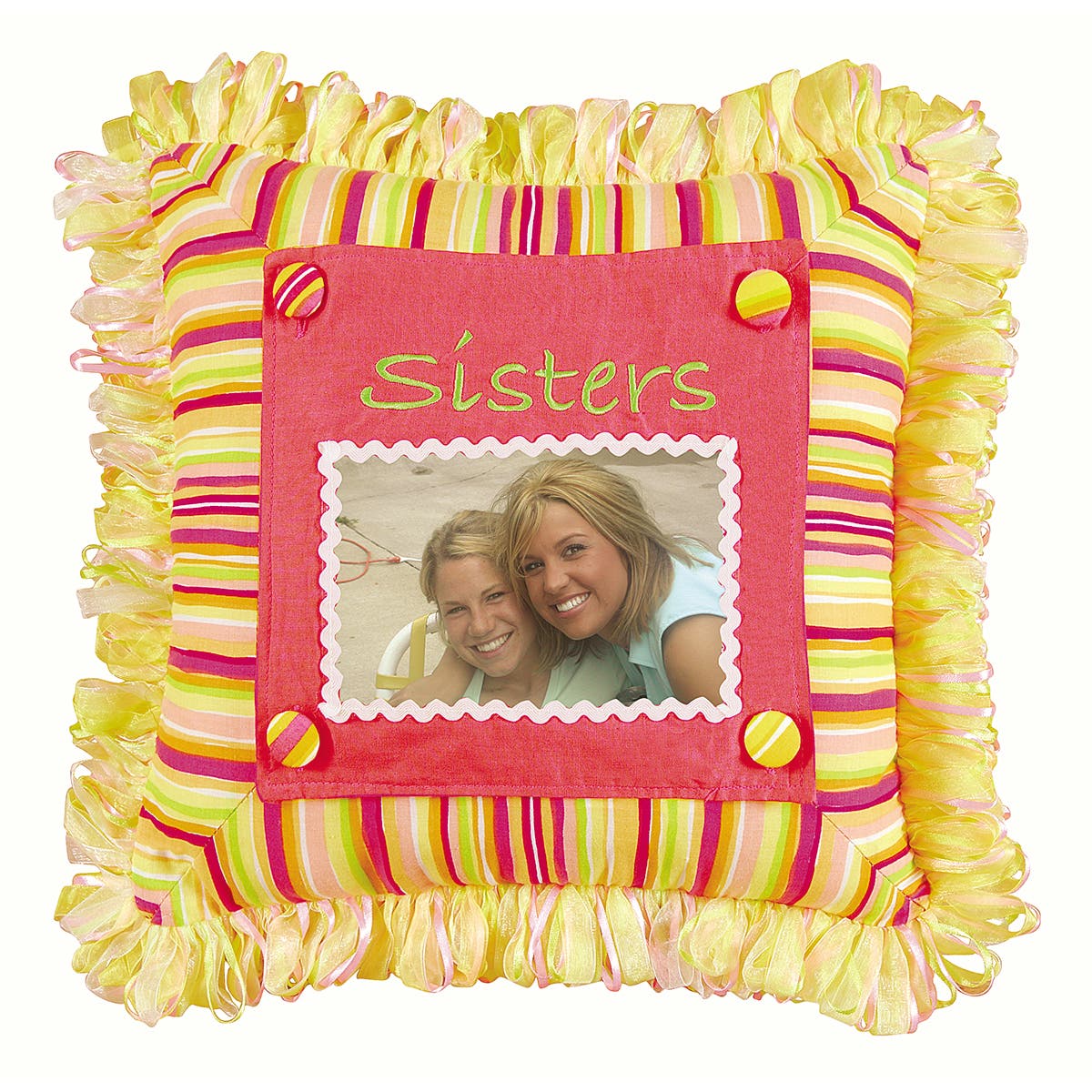 C & F Home C&f Home Sisters Picture Throw Pillow, 14" X 14" In Pink