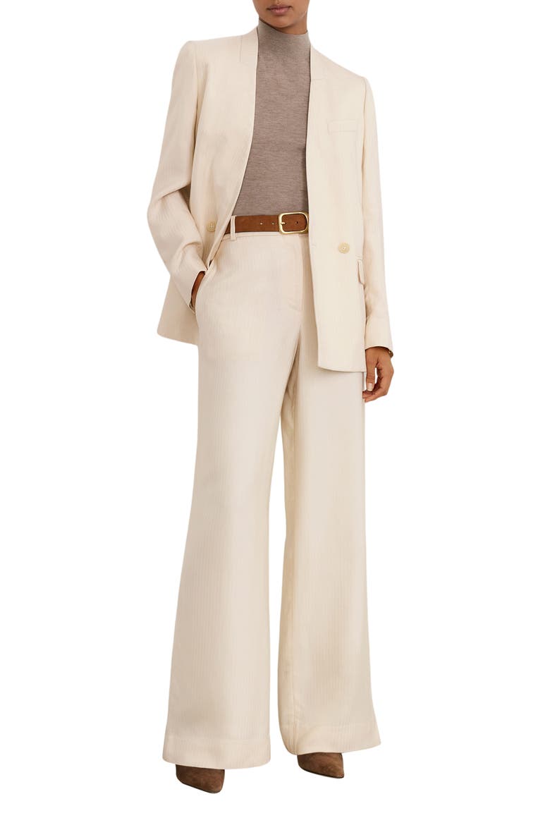 Juniper Jacquard Herringbone Wide Leg Pants, Alternate, color, CREAM