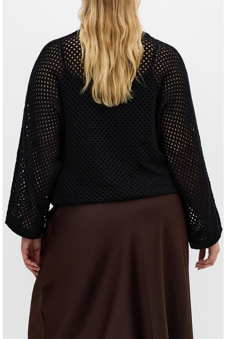 Open Stitch Sweater, Alternate, color, BLACK