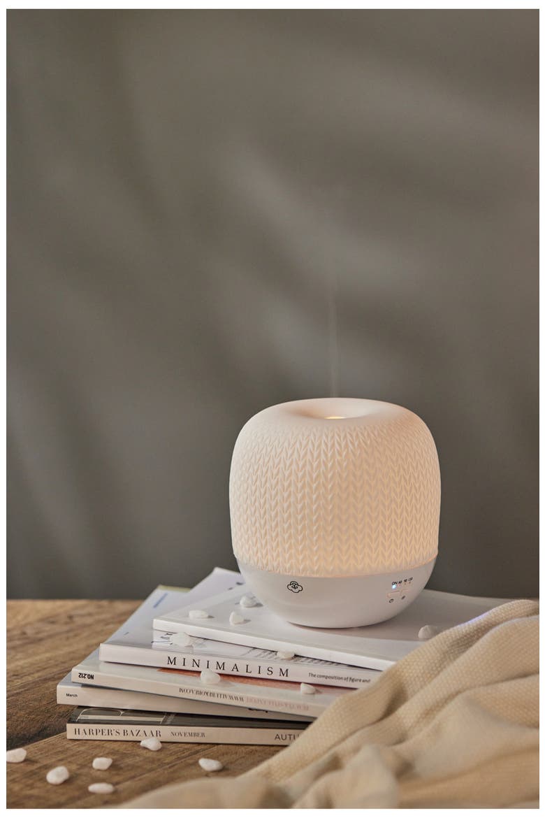 Knit Ceramic Ultrasonic Aroma Diffuser, Alternate, color, WHITE