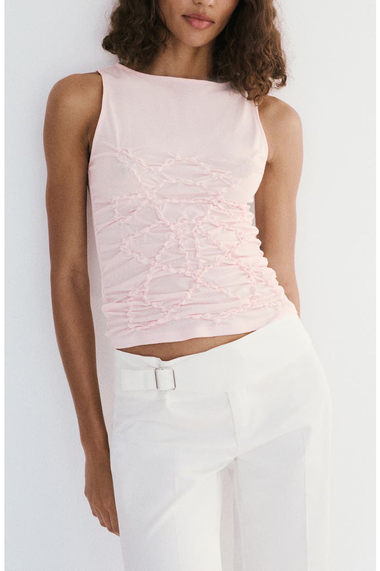 Ruched Sleeveless Top, Main, color, PASTEL PINK