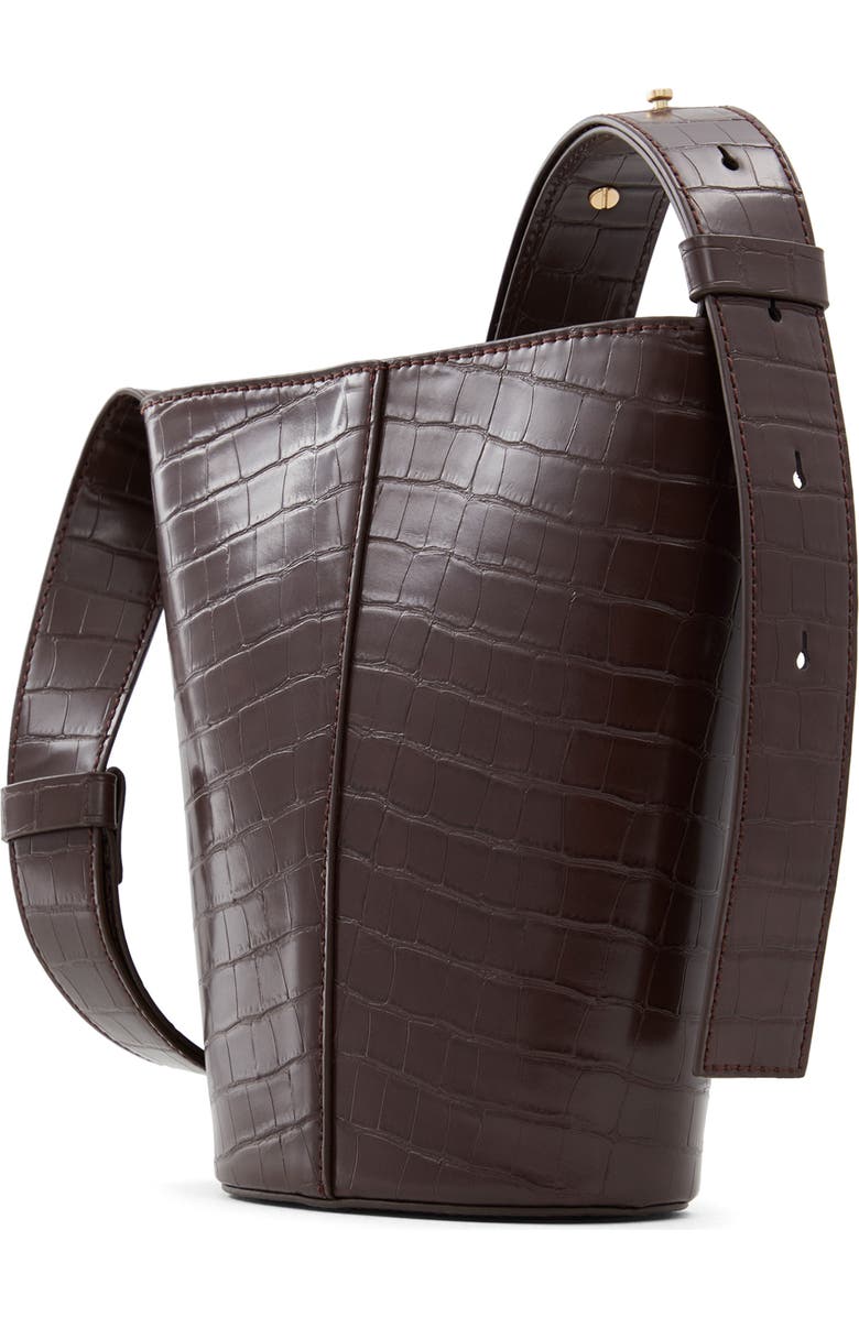 Who What Wear Olivia Croc Embossed Recycled Faux Leather Shoulder Bag, Main, color,