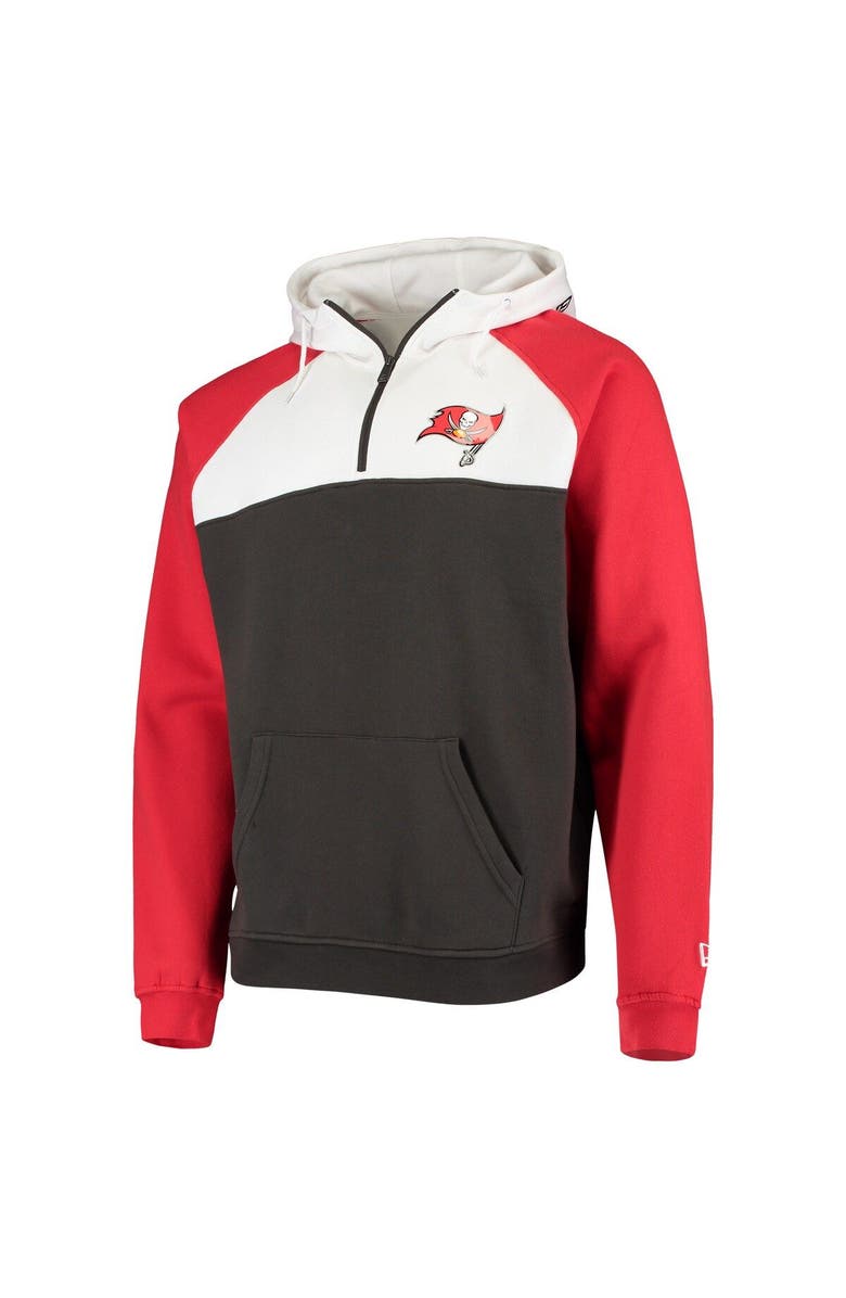 New Era Men's New Era Pewter/White Tampa Bay Buccaneers Gametime Quarter-Zip Hoodie Jacket, Alternate, color,
