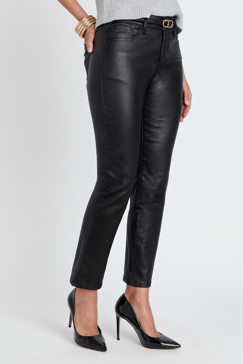 Elaine Coated Skinny Jeans, Alternate, color, Black