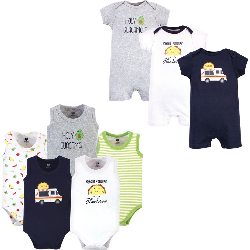 Hudson Baby 8pc Bodysuits And Rompers In Burgundy