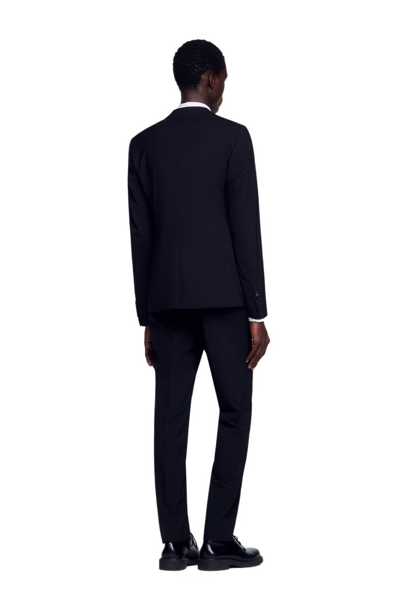 SANDRO Virgin wool suit jacket, Alternate, color, Black