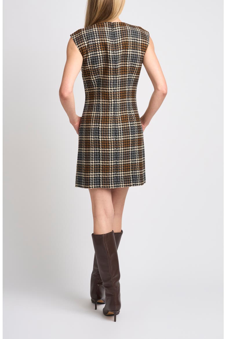 Jamie Plaid Shift Dress, Alternate, color, RICH BLACK