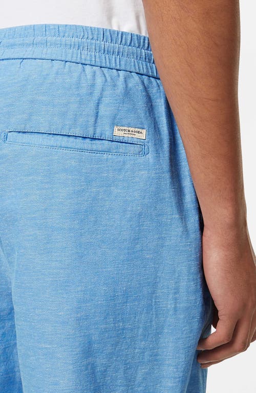 SCOTCH & SODA SCOTCH & SODA FLAT FRONT SLUB COTTON & LINEN TWILL DRAWSTRING BERMUDA SHORTS