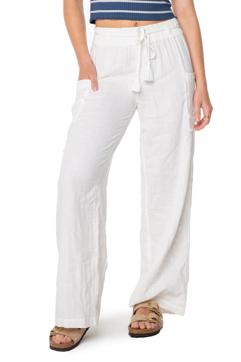 Sea Goldie Wide Leg Cotton Pants, Main, color, SNOW WHITE SOLID