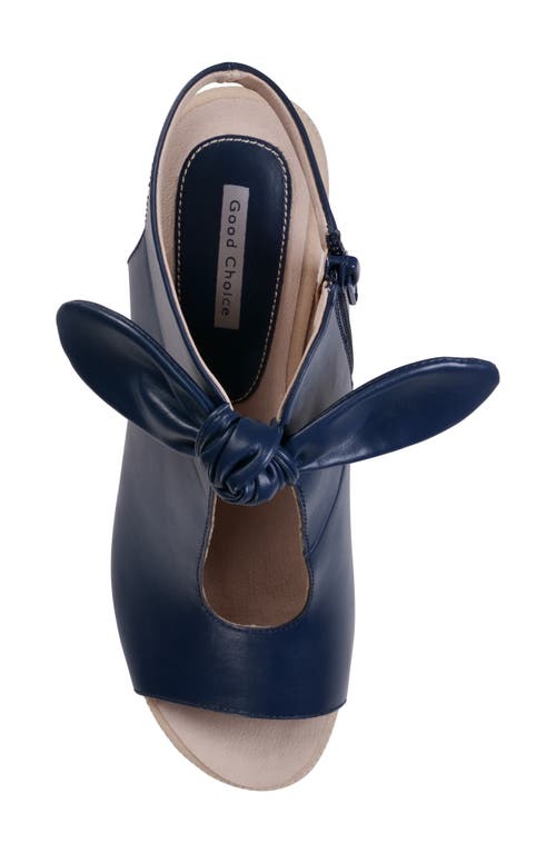 Gc Shoes Women's Kimora Knot Detail Block Heel Dress Sandals In Navy