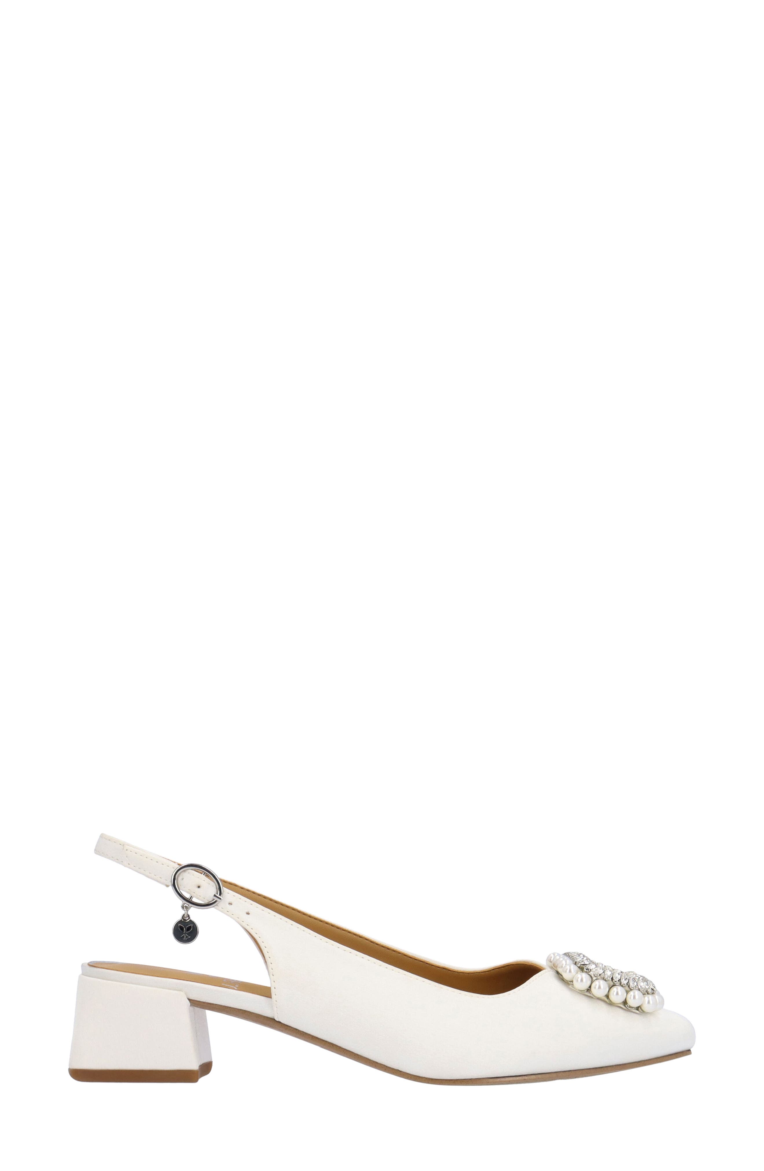 Eudora Embellished Slingback Pump, Alternate, color, WHITE