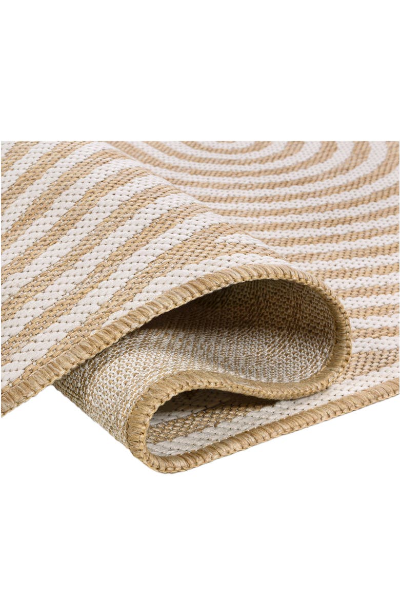 JONATHAN Y Margot Modern Geometric Arch Stripe Indoor/Outdoor Shaped Area Rug, Alternate, color, Cream/Natural