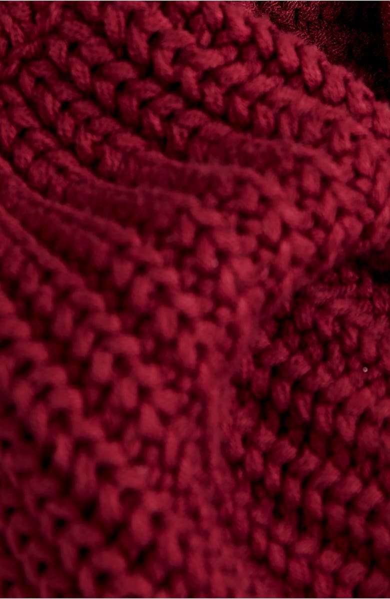 Free People Dream Cable Crewneck Sweater, Alternate, color, Cabernet