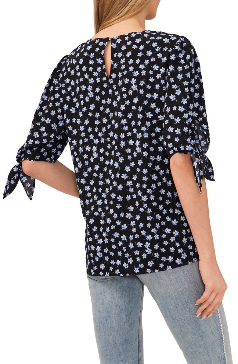 CeCe Floral Tie Sleeve Blouse, Alternate, color, 