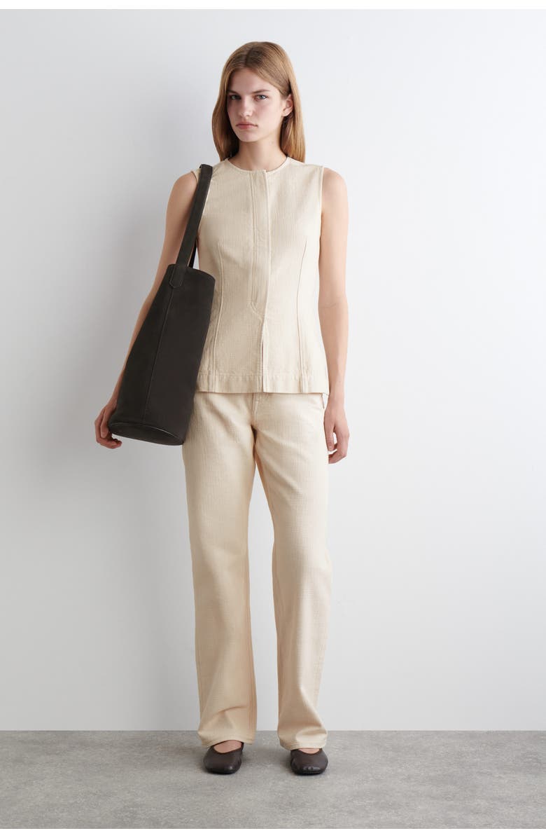 COS Sleeveless Denim Top, Alternate, color, Off-White