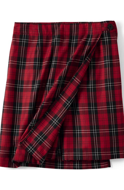 Lands' End School Uniform Plaid A Line Tab Skort Top Of Knee In Multi