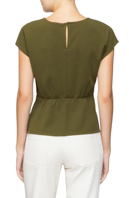 Melloday Techno Side Cinch Top In Green