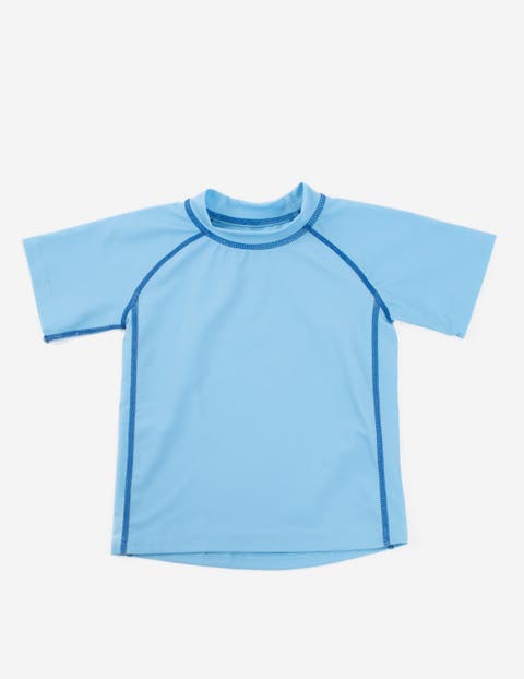 Kids Short Sleeve Rash Guard, UPF 50+ Swim Shirt