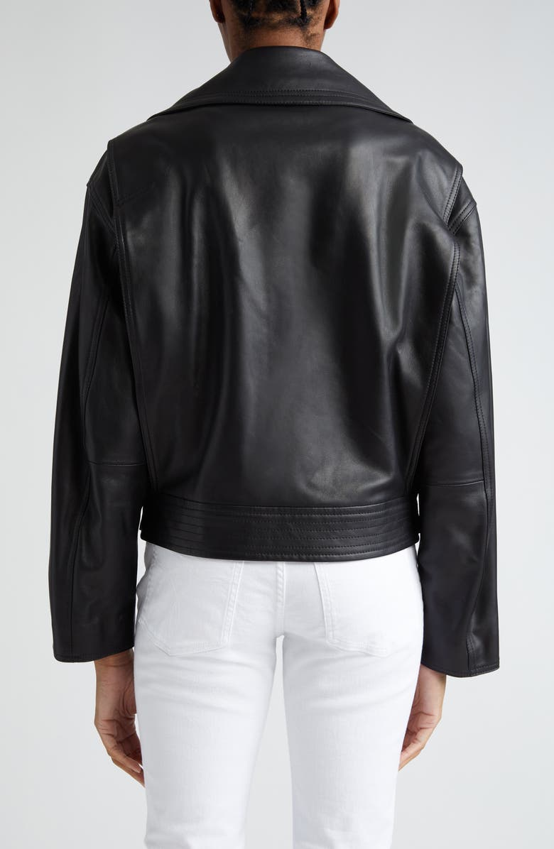Versace Leather Biker Jacket, Alternate, color,