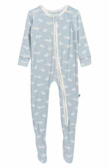 Bunny Print Two-Way Zip Fitted Footie
