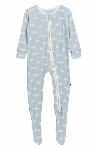 Bunny Print Two-Way Zip Fitted Footie