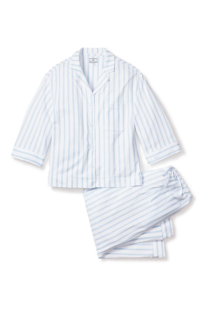 Olivia Wide Leg Pima Cotton Pajamas, Main, color, PERIWINKLE STRIPE