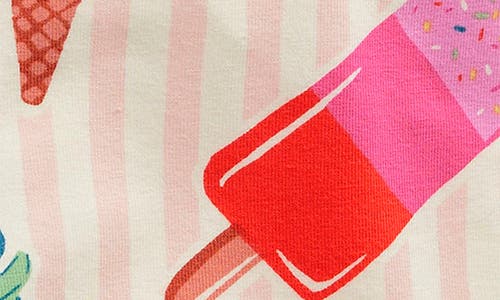 Mini Boden Kids' Stripe Ice Pop Print Cotton Bike Shorts In Pink Ice Cream Stripe