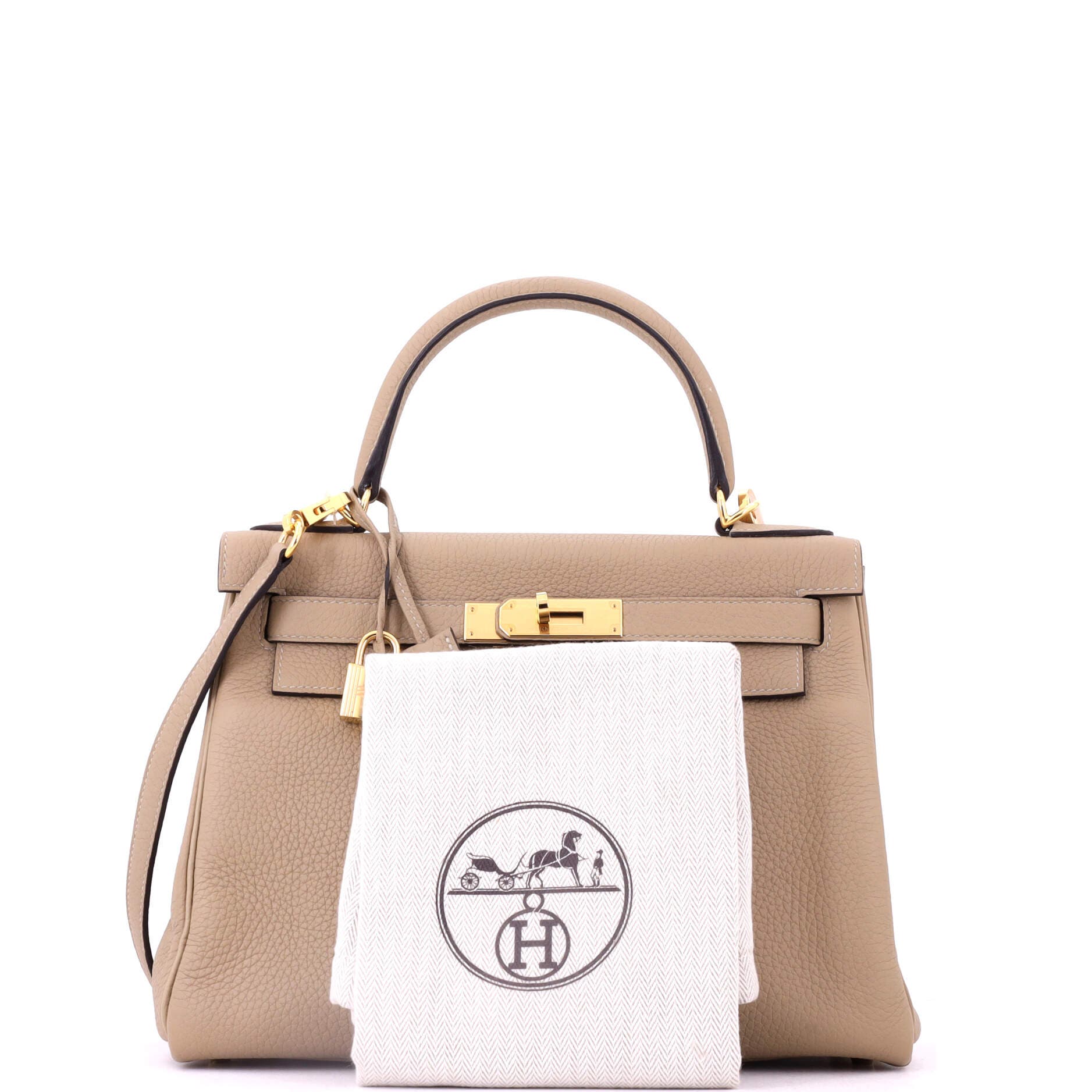 Pre-Owned Hermes Kelly Handbag Light Clemence with Gold Hardware 28, Alternate, color, Trench