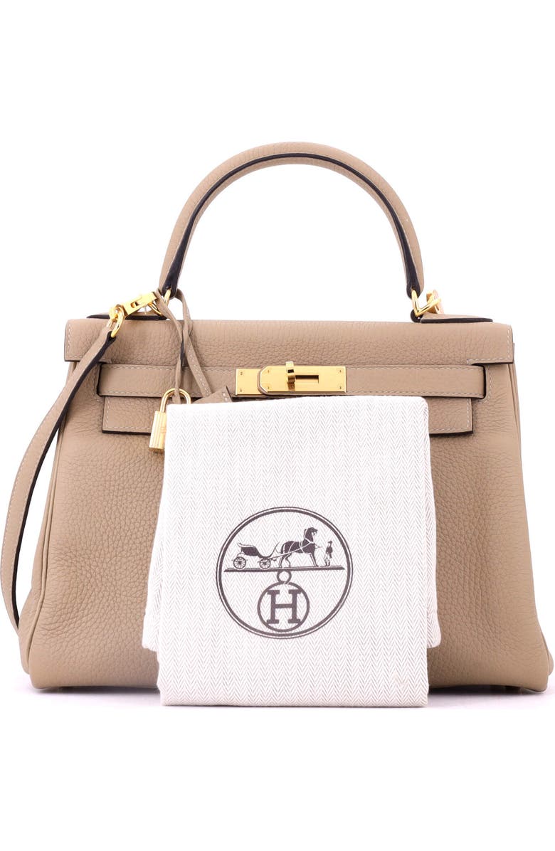 Pre-Owned Hermes Kelly Handbag Light Clemence with Gold Hardware 28, Alternate, color, Trench